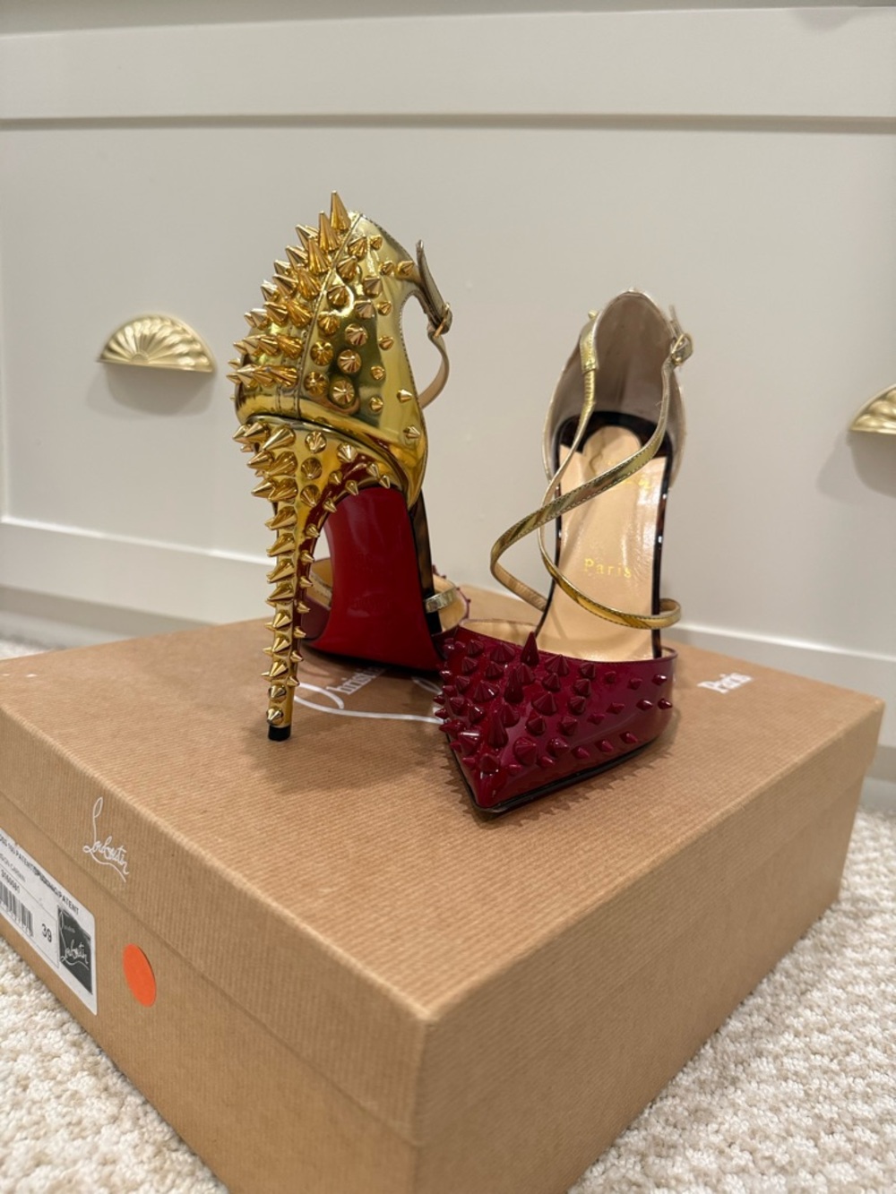 Christian Louboutin Size 39 Spiked Heels Authentic - Picture 3 of 12